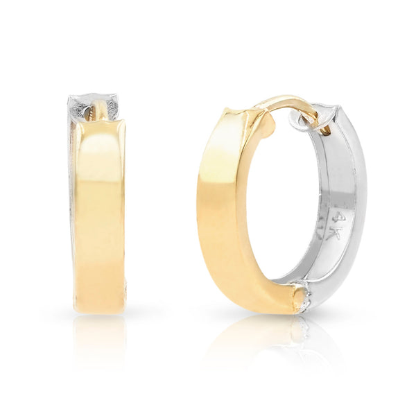 14k Reversible Gold Huggies