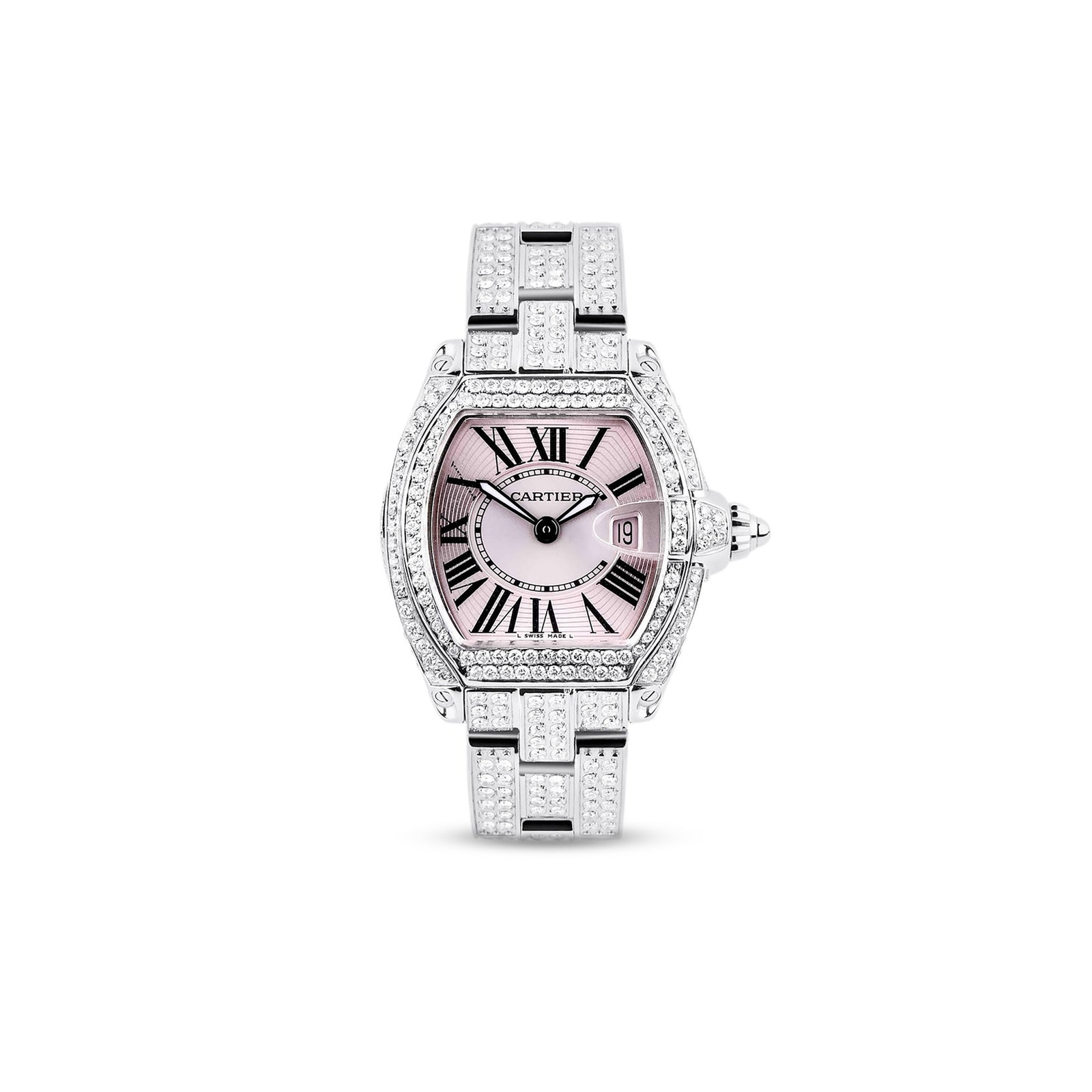 Cartier Roadster Pink Face Diamond Watch – SHYNE JEWELERS