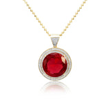 10k Yellow Gold .75ct Diamond Ruby Pendant