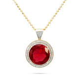 10k Yellow Gold .75ct Diamond Ruby Pendant