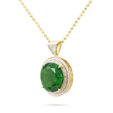 10k Yellow Gold .75ct Diamond Emerald Pendant