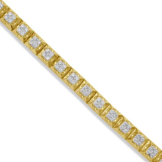 14k Yellow Gold Diamond Bracket Bracelet