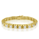 14k Yellow Gold Diamond Bracket Bracelet
