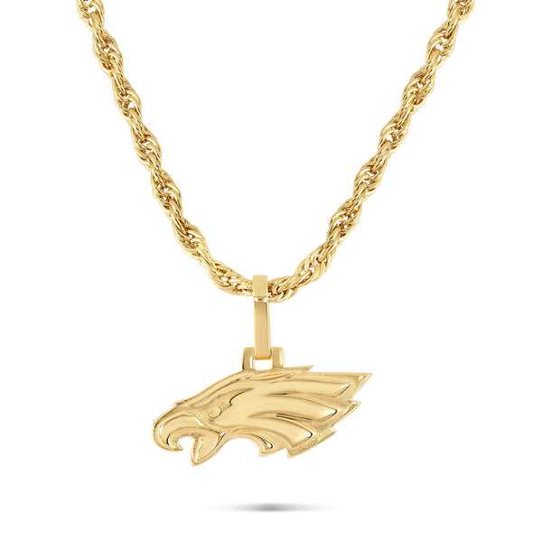 14k Small Custom Eagles Logo Pendant