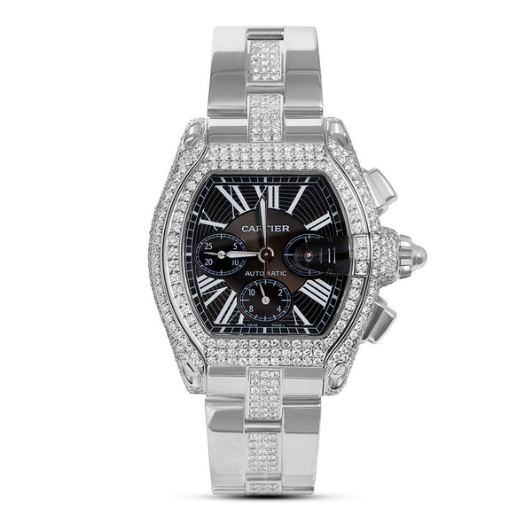 Cartier Roadster Black Dial 12.5ct Diamond Watch