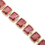 10k Yellow Gold 15.4ct Diamond Ruby Bracelet