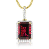 14k Yellow Gold 1ct Diamond Ruby Pendant