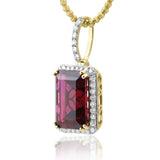 14k Yellow Gold 1ct Diamond Ruby Pendant