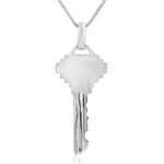 10k White Gold 3.25ct Diamond Key Pendant