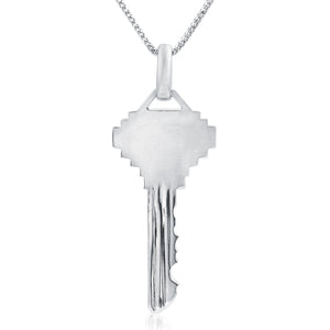 10k White Gold 3.25ct Diamond Key Pendant