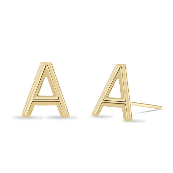 14k Gold Initial Studs