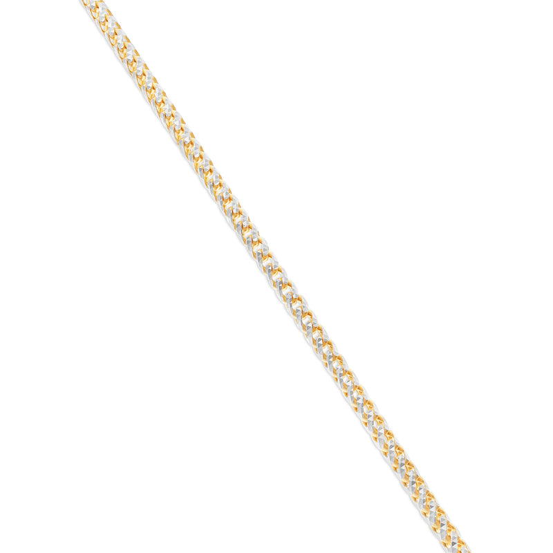 14K Hollow Gold 4.75mm Diamond Cut Franco Chain