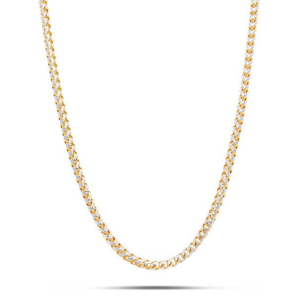 14K Hollow Gold Diamond Cut 4.25mm Franco Chain