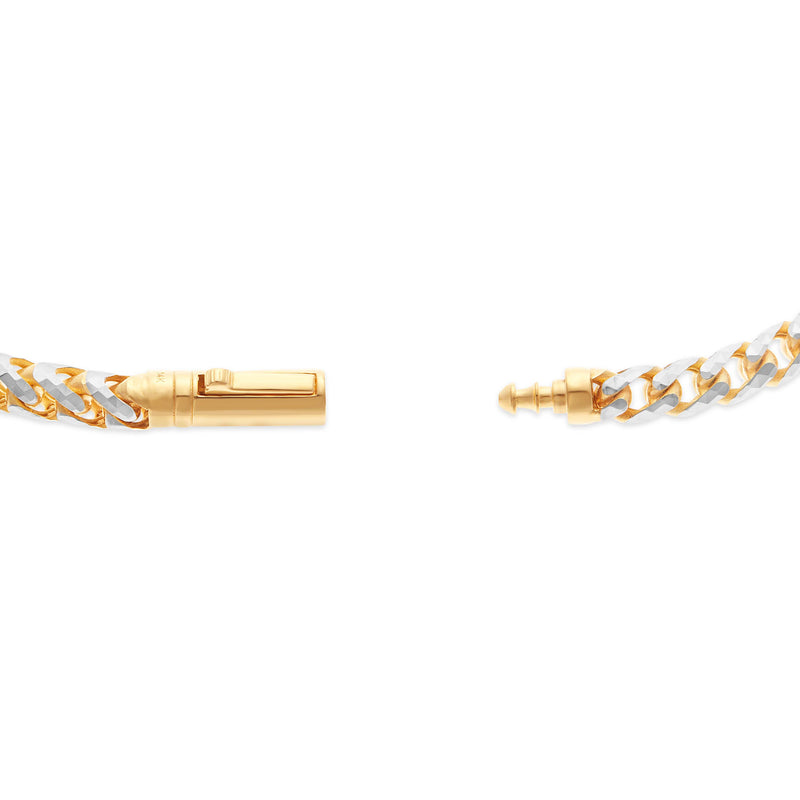 14K Hollow Gold Diamond Cut 4.25mm Franco Chain