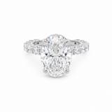 14k White Natural Diamond Oval Diamond Ring