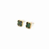 Black Mother of Pearl Clover Stud Earring