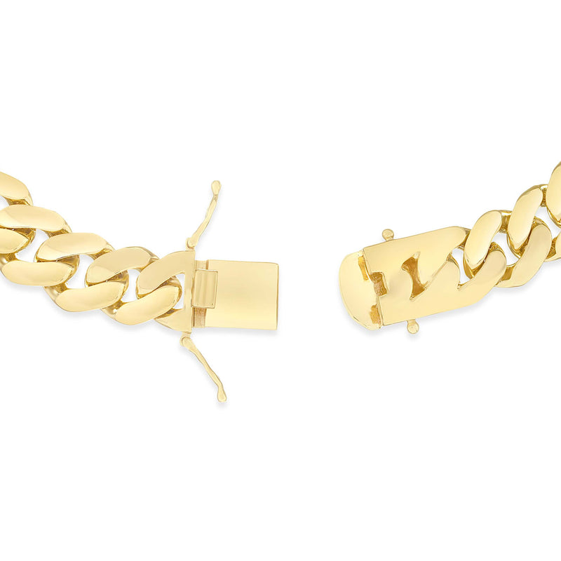 14K Yellow Gold Hollow 12.5mm Cuban Chain