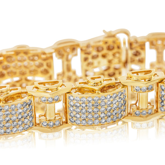 10k Yellow Gold 13ct Diamond Statement Bracelet