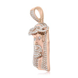 10k Rose Gold 3ct Diamond Jesus Head Pendant