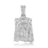 10k White Gold 3ct Diamond Micro Jesus Head Pendant