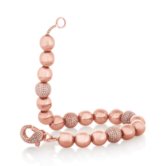 10k Rose Gold 3.1ct Diamond Shamballa Bracelet