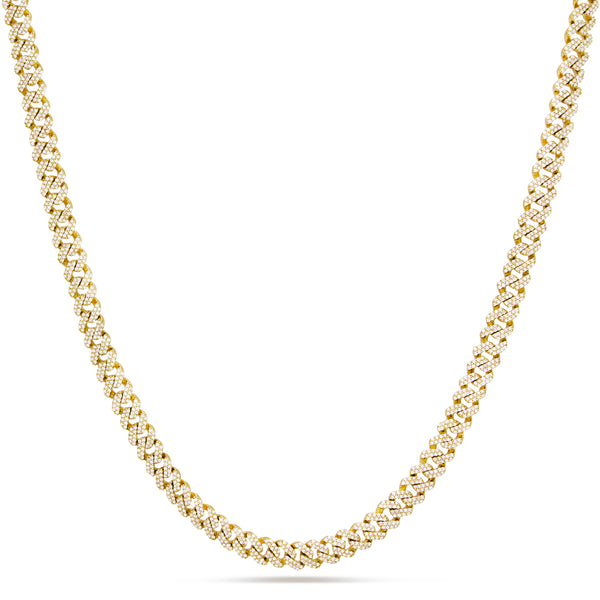 10K Gold 3.75ctw Mini Diamond Cuban Chain