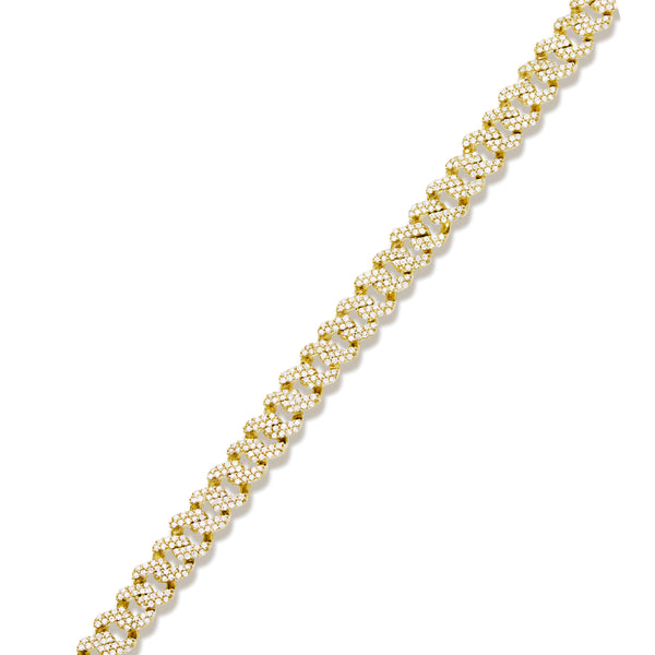 10K Gold 3.75ctw Mini Diamond Cuban Chain