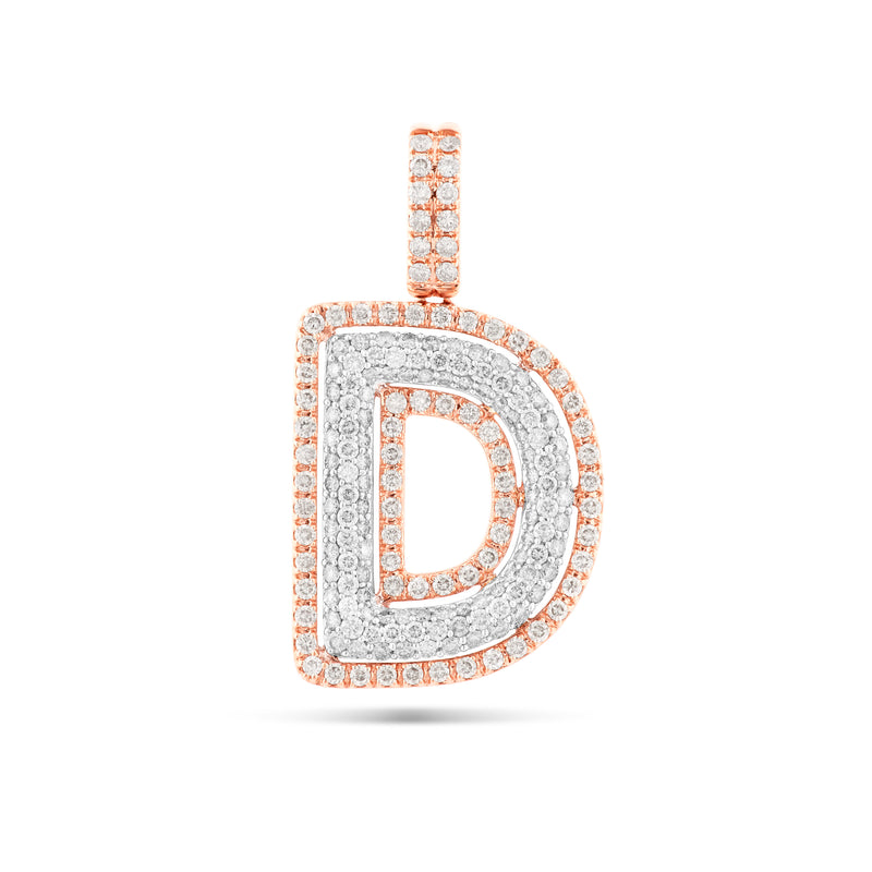 Two-Tone Initial Diamond Pendant