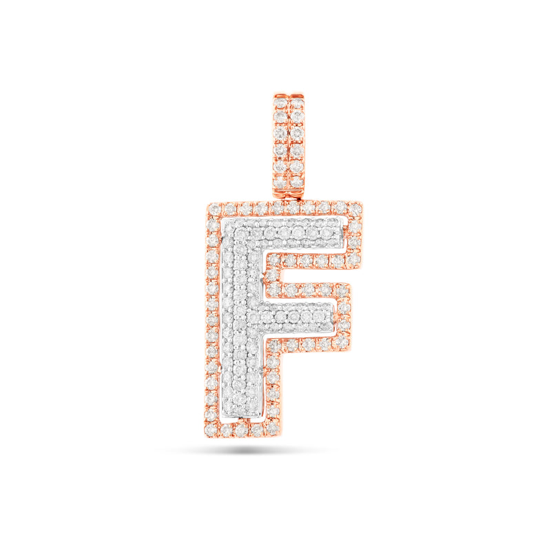 Two-Tone Initial Diamond Pendant
