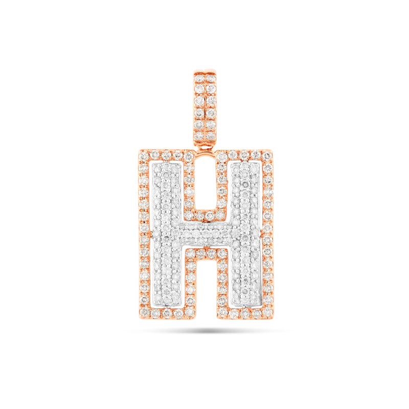 Two-Tone Initial Diamond Pendant