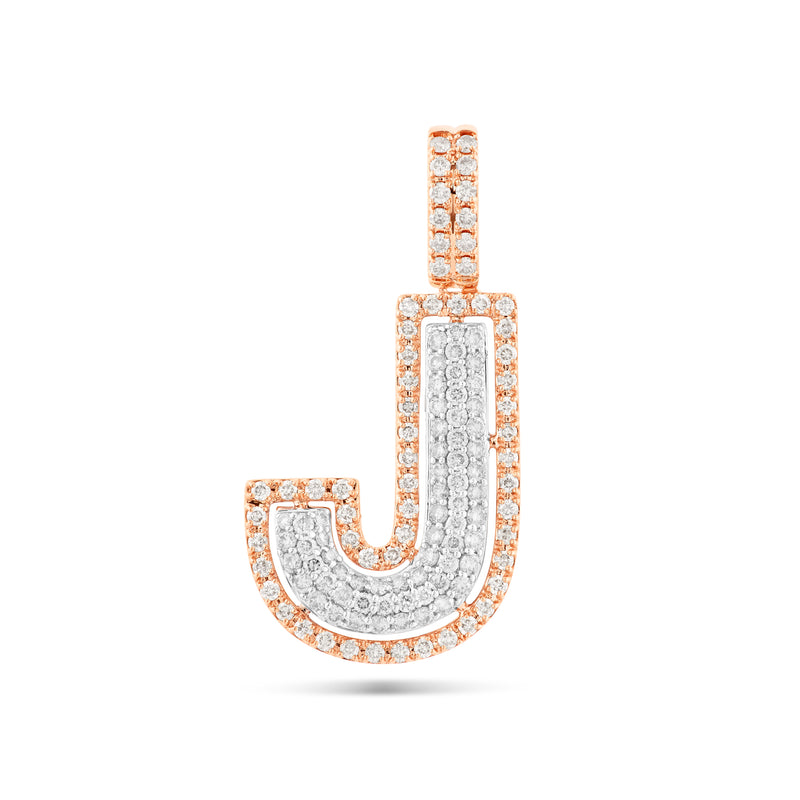 Two-Tone Initial Diamond Pendant
