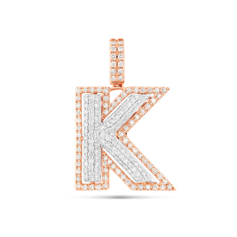 Two-Tone Initial Diamond Pendant