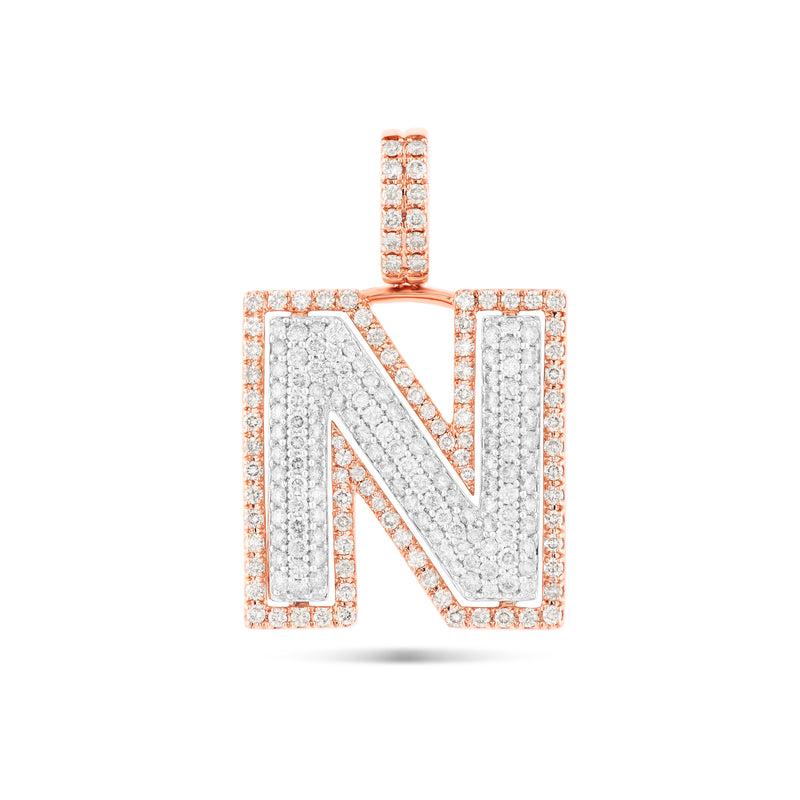 Two-Tone Initial Diamond Pendant