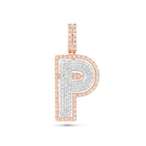 Two-Tone Initial Diamond Pendant