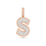 Two-Tone Initial Diamond Pendant
