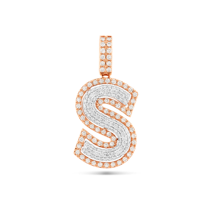 Two-Tone Initial Diamond Pendant