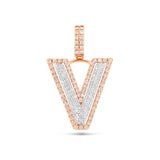 Two-Tone Initial Diamond Pendant
