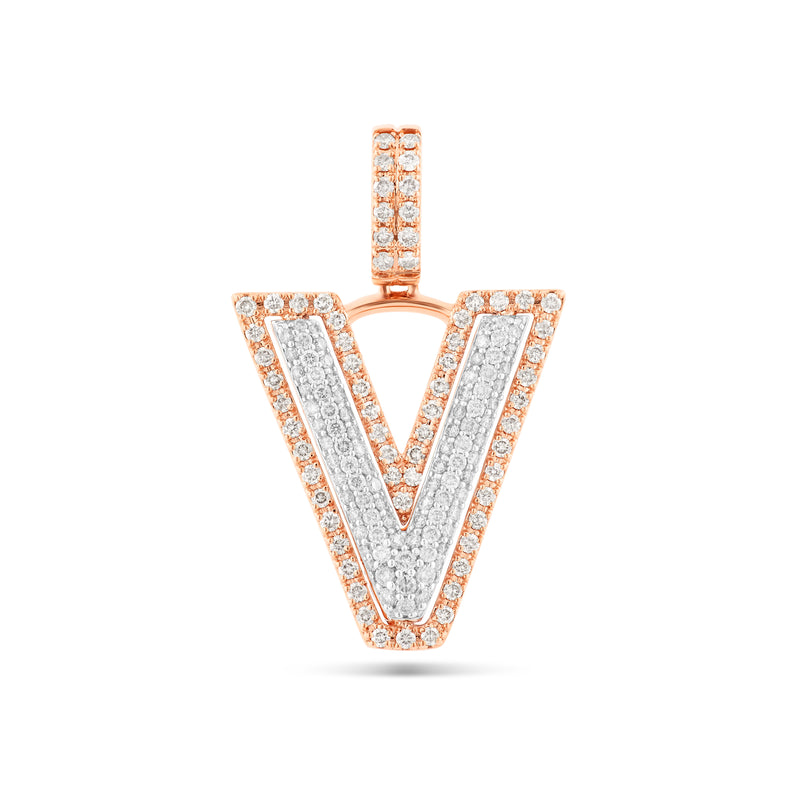 Two-Tone Initial Diamond Pendant
