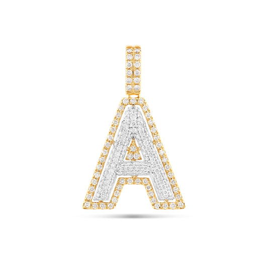 Two-Tone Initial Diamond Pendant