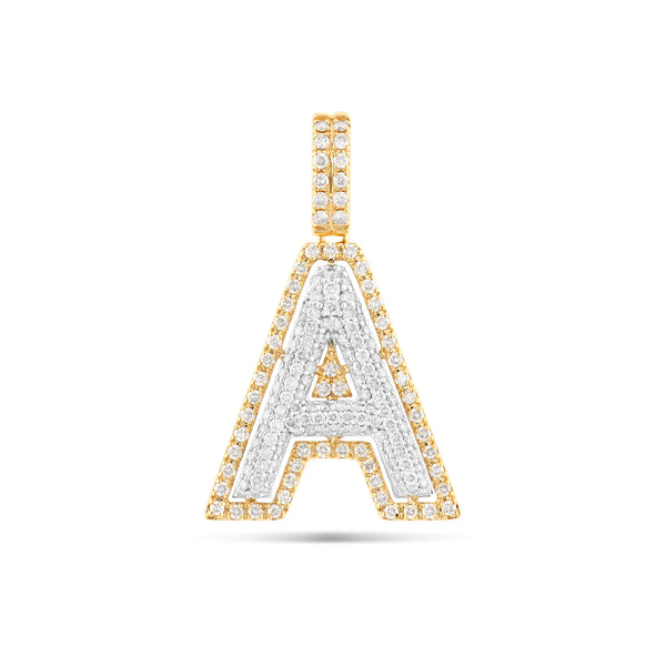 Two-Tone Initial Diamond Pendant