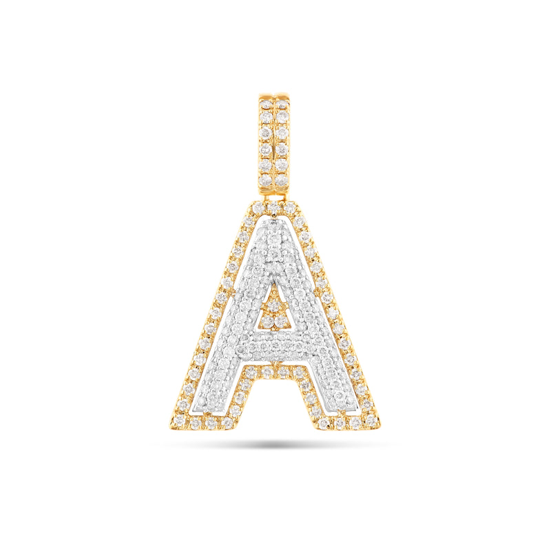 Two-Tone Initial Diamond Pendant