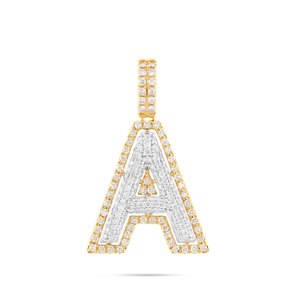 Two-Tone Initial Diamond Pendant