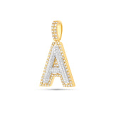 Two-Tone Initial Diamond Pendant