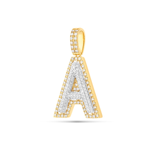 Two-Tone Initial Diamond Pendant