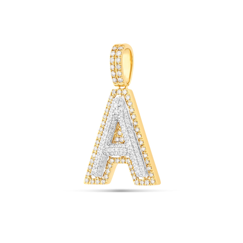 Two-Tone Initial Diamond Pendant