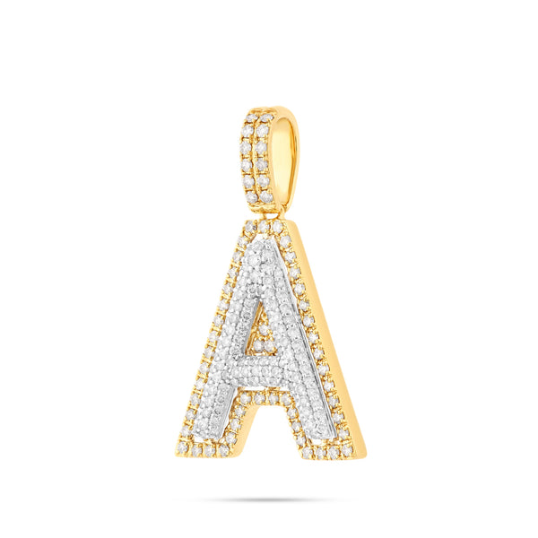 Two-Tone Initial Diamond Pendant