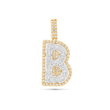 Two-Tone Initial Diamond Pendant