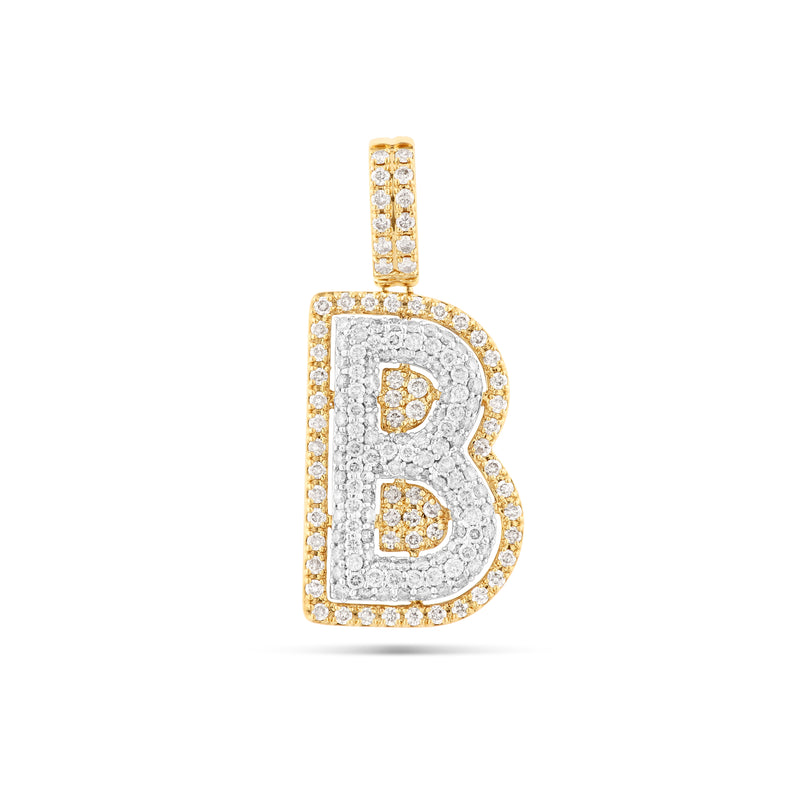 Two-Tone Initial Diamond Pendant