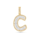 Two-Tone Initial Diamond Pendant