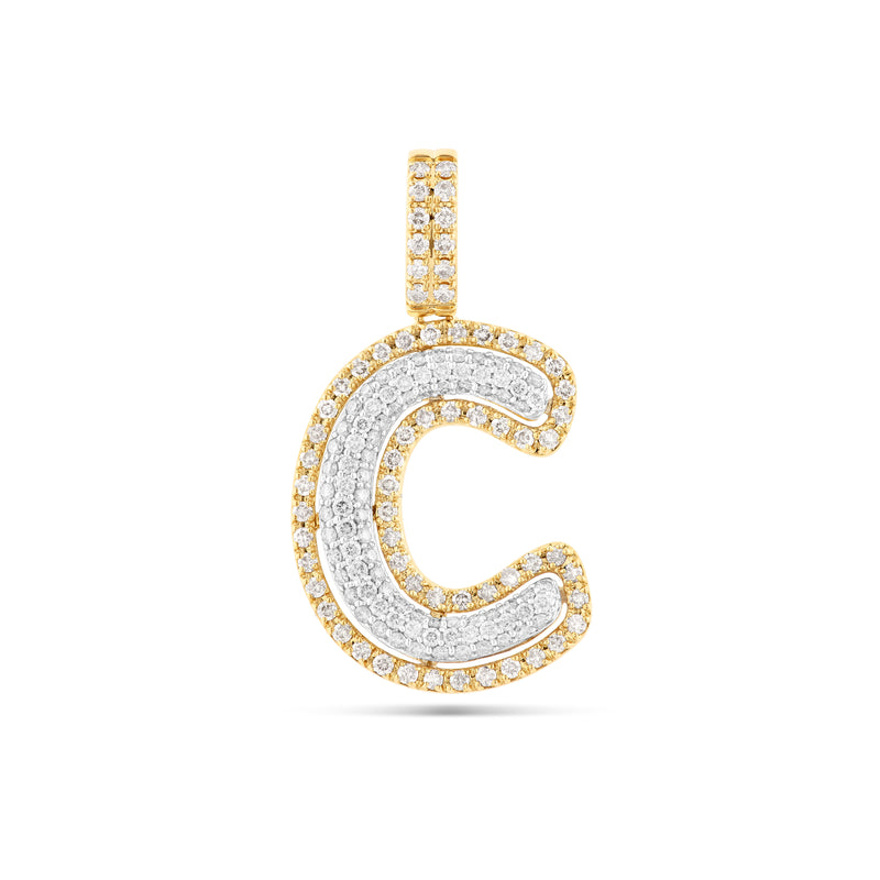 Two-Tone Initial Diamond Pendant